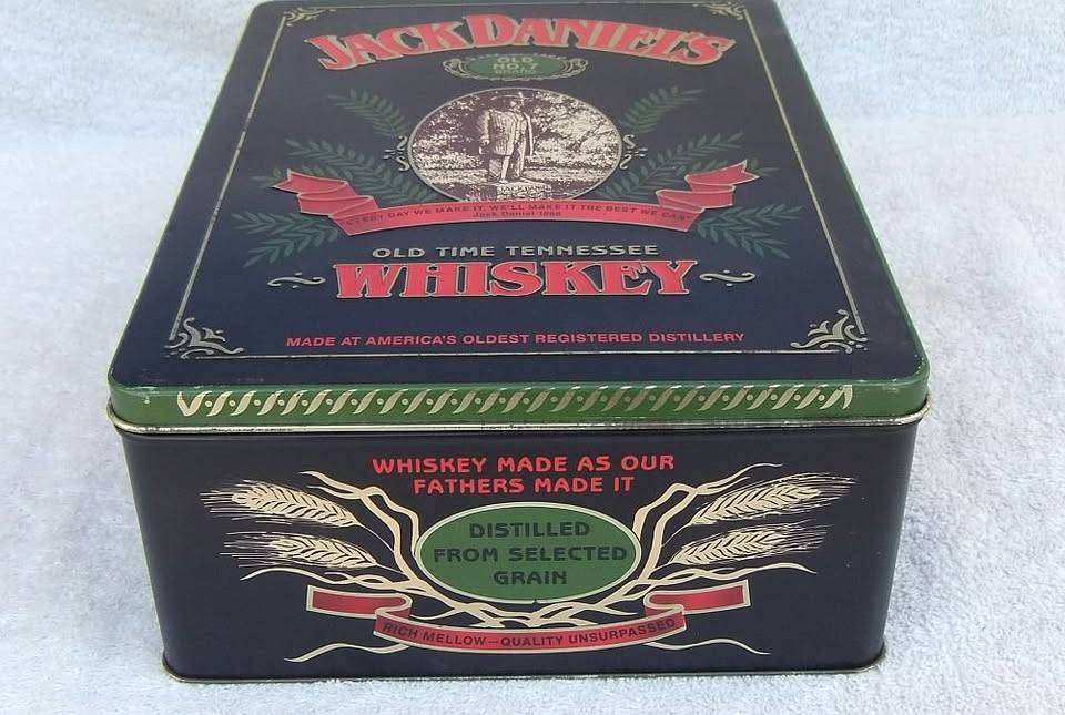 A limited edition Jack Daniels tin canister
