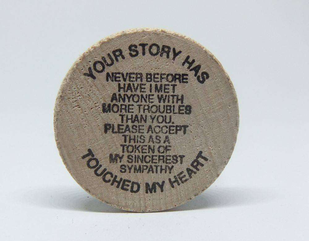 American wooden nickel token -