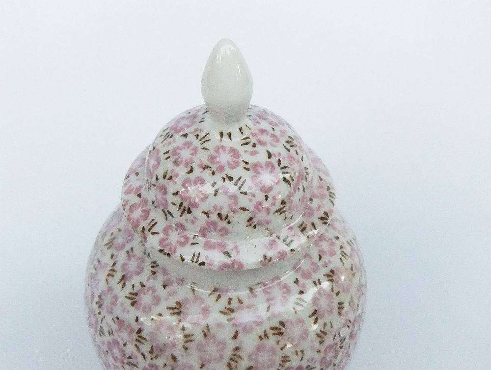 A vintage urn shaped porcelain trinket jar by Palcon china in excellent condition