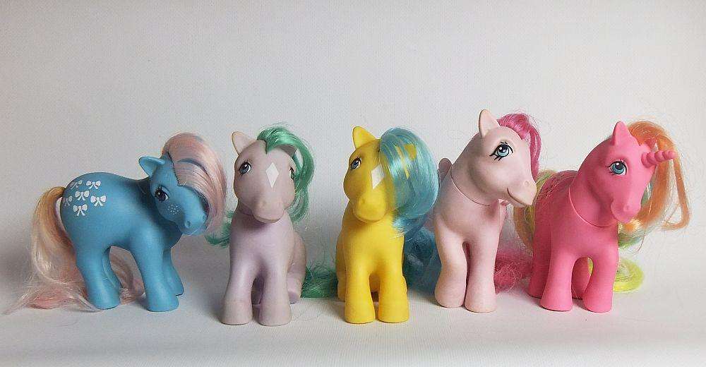 Five vintage early 1980`s My Little Pony ponies