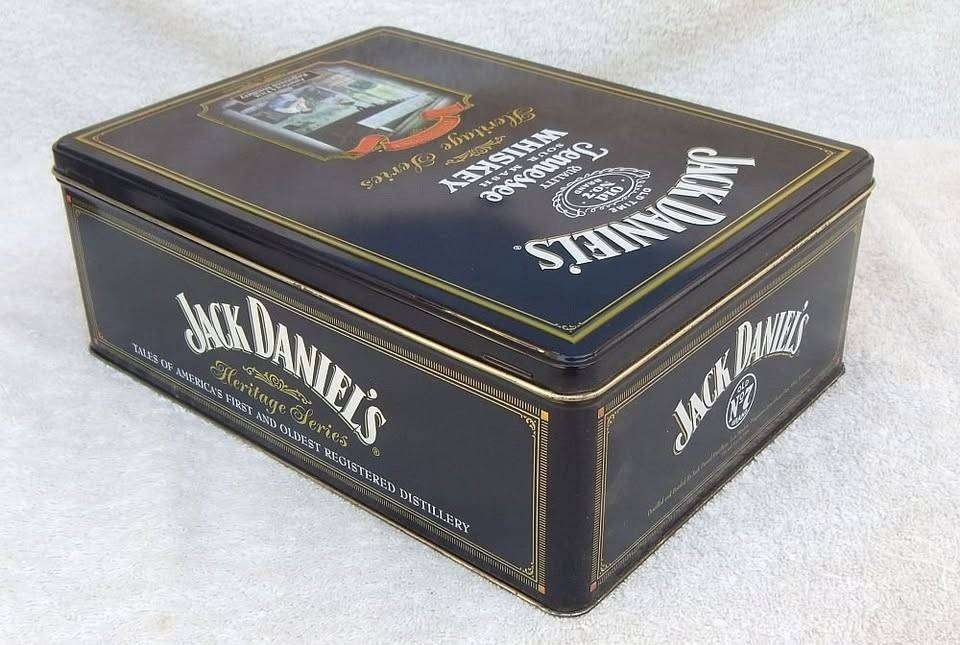 A limited edition Jack Daniels tin canister