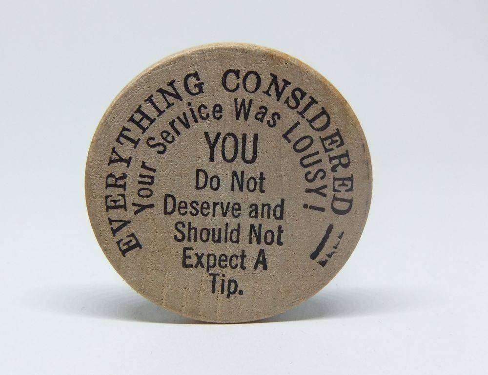 American wooden nickel token -