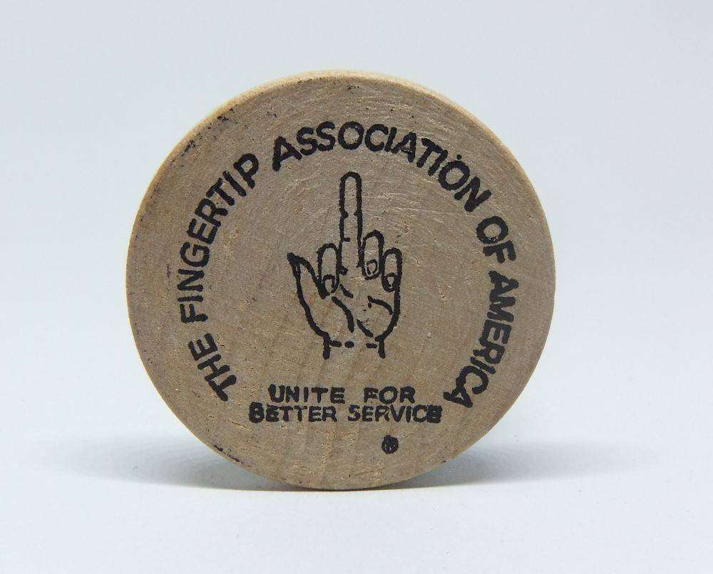 American wooden nickel token -