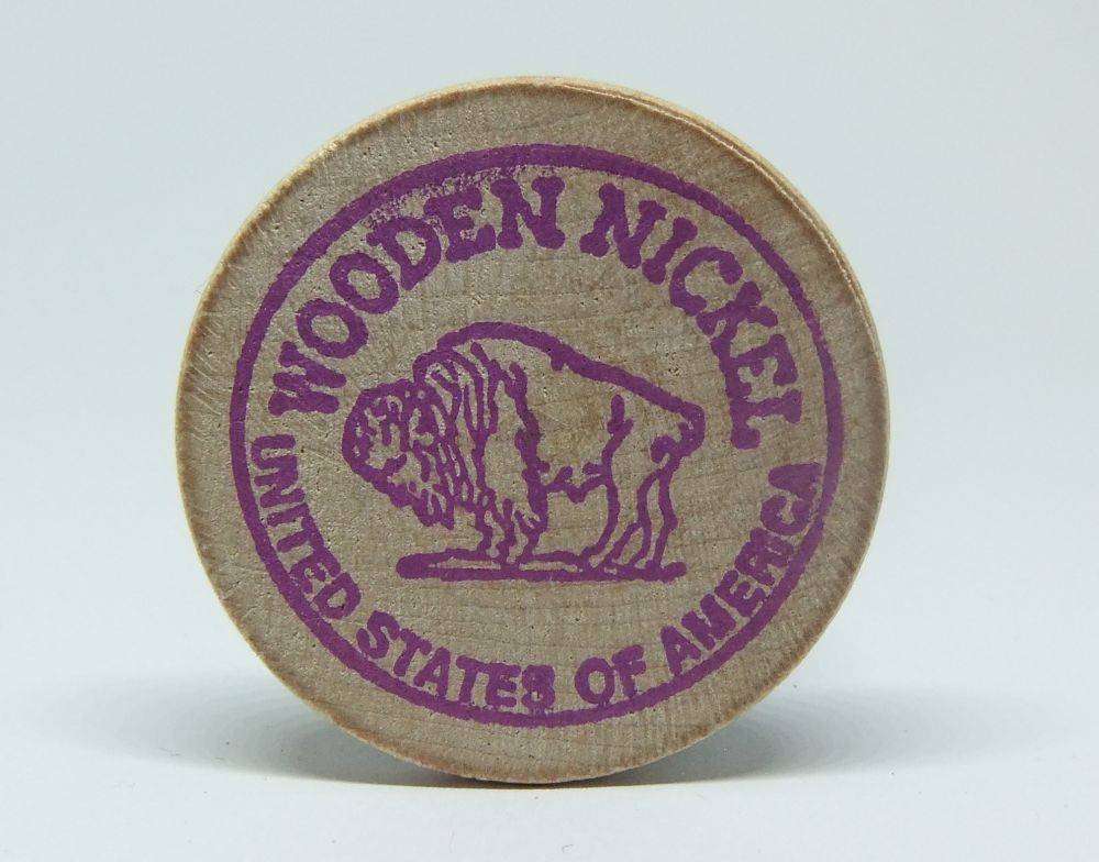 American wooden nickel token -