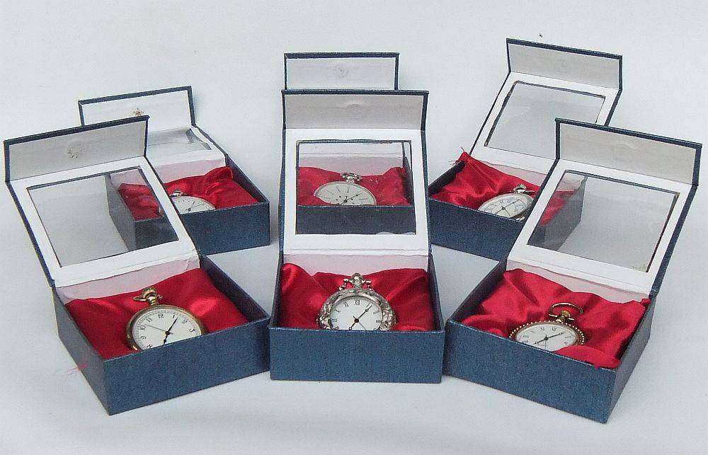 Six unused and boxed pocket watches from the Classic Pocket Watch collection with new batteries