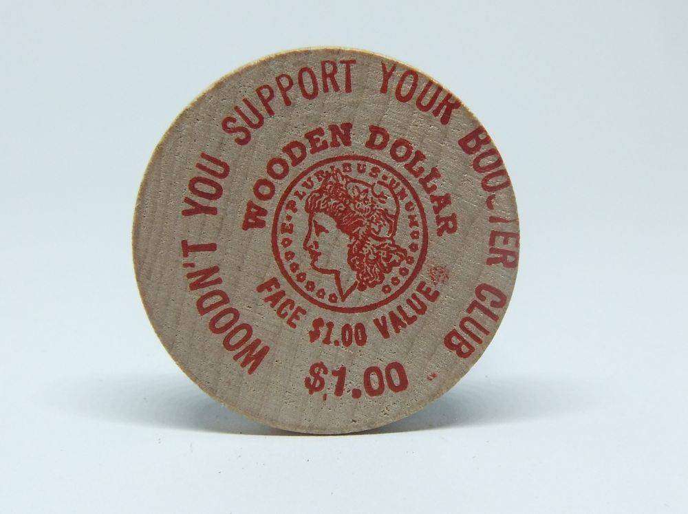 American wooden nickel token -