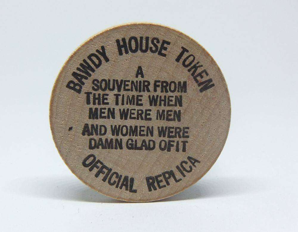 American wooden nickel token -