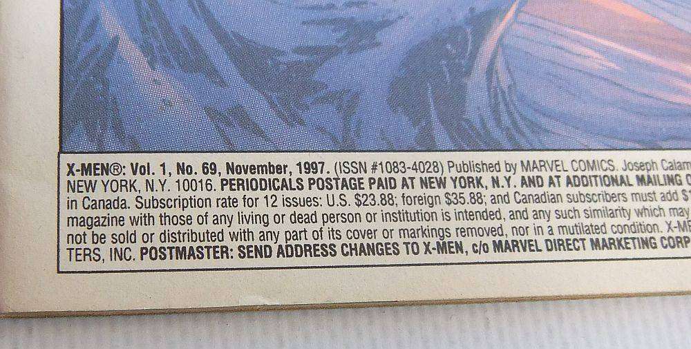 November 1997 - Marvel Comics - X-Men Volume 1 , No 69