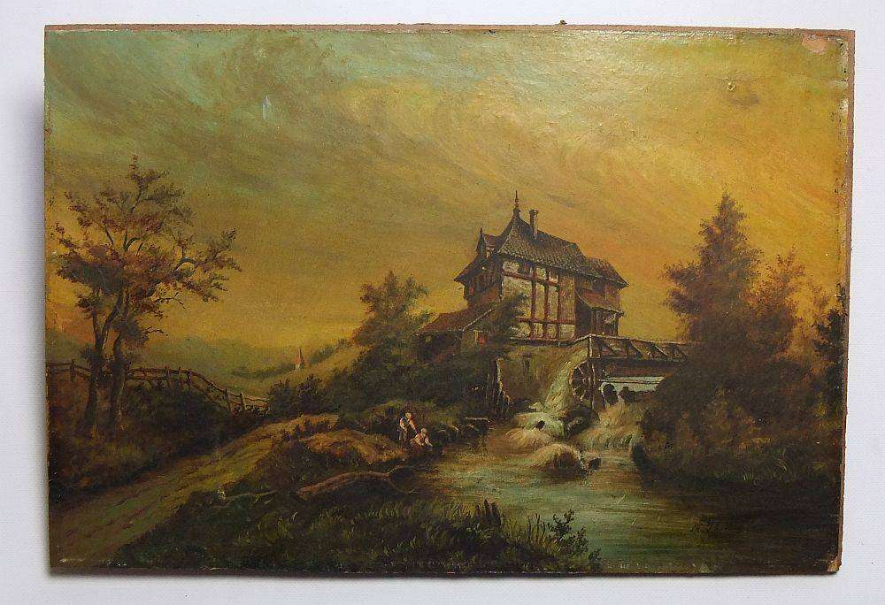 An old picture or painting with raised detail and artist signature - possibly an oleograph