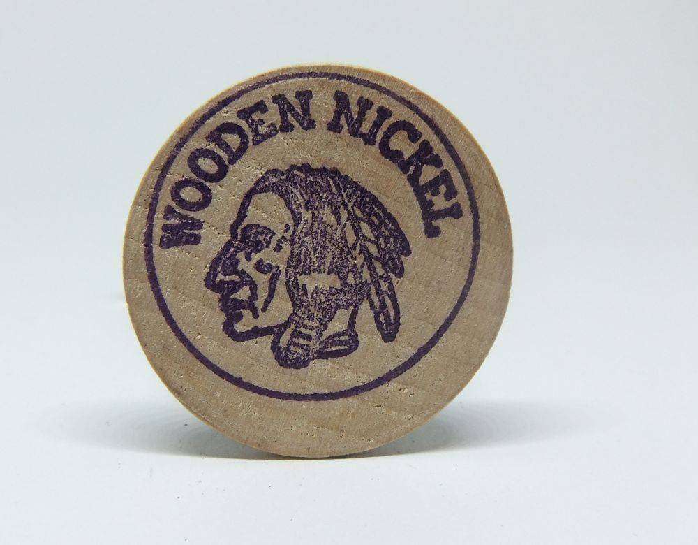 American wooden nickel token -