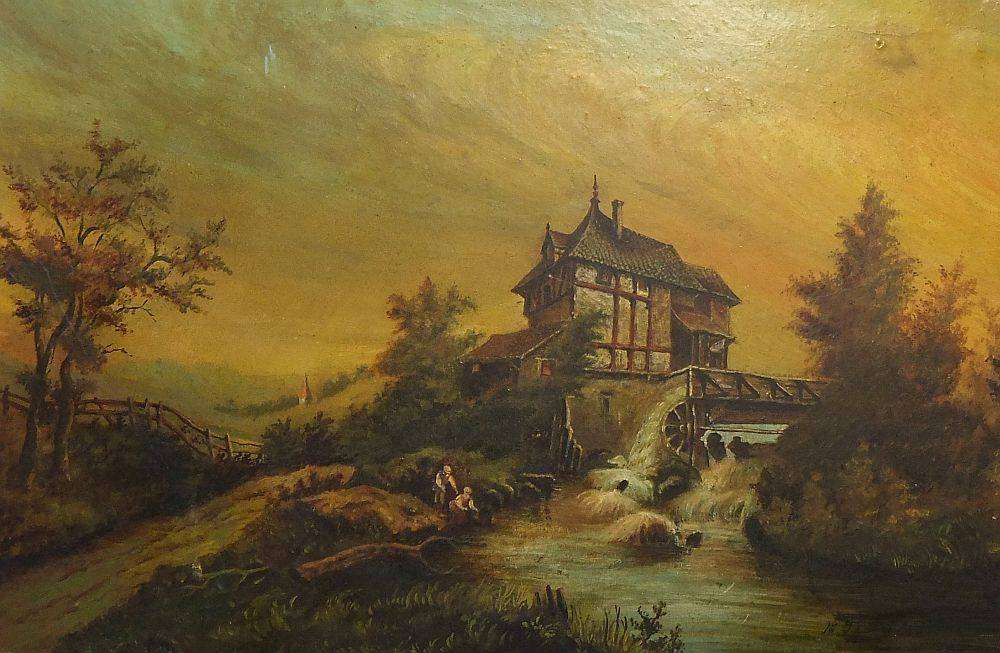 An old picture or painting with raised detail and artist signature - possibly an oleograph