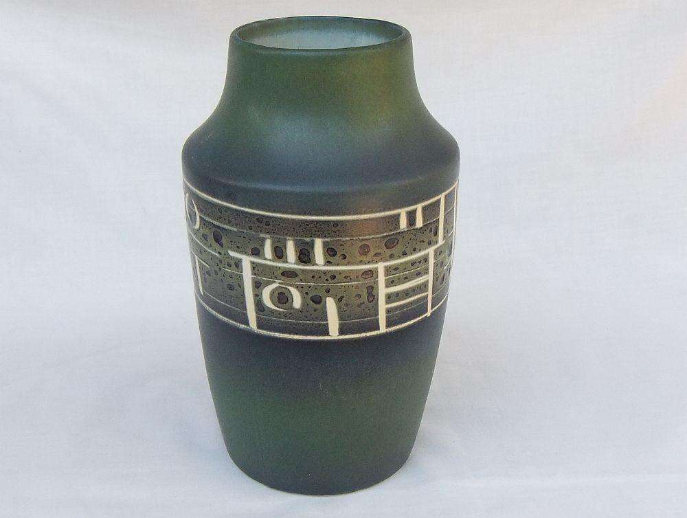 A vintage mid-century numbered German pottery vase