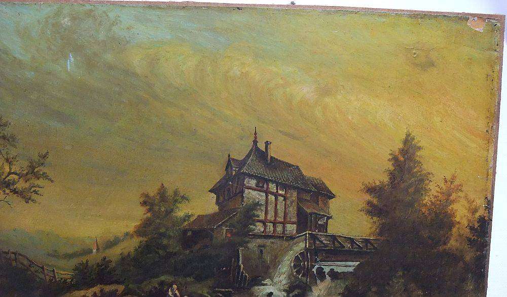 An old picture or painting with raised detail and artist signature - possibly an oleograph