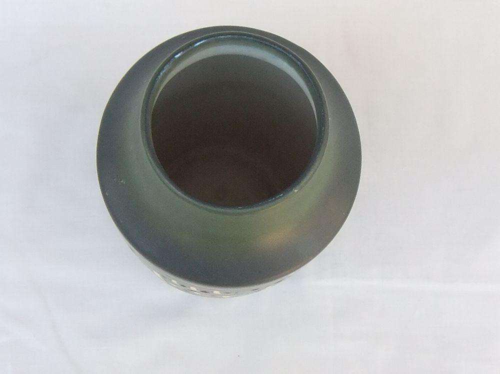 A vintage mid-century numbered German pottery vase