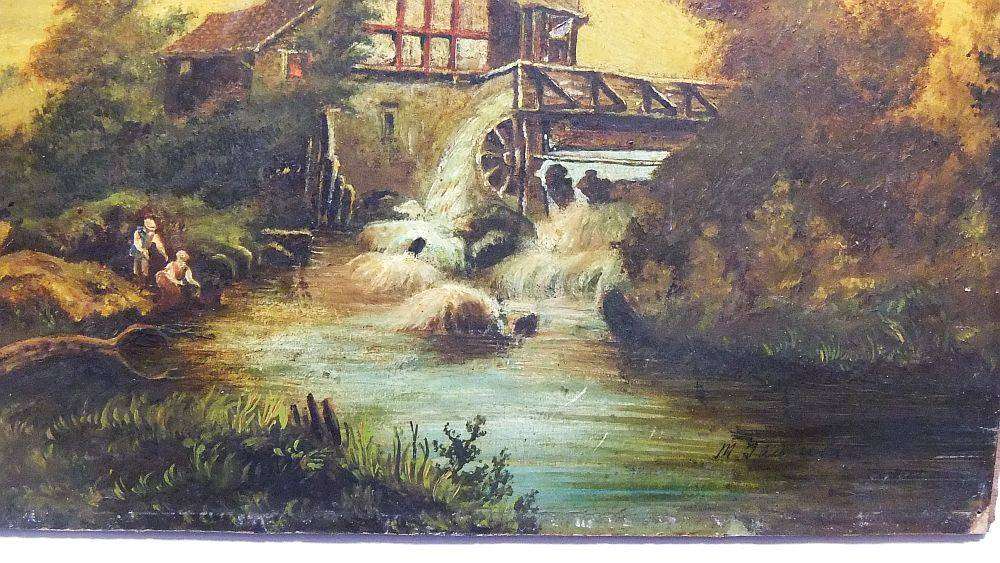 An old picture or painting with raised detail and artist signature - possibly an oleograph