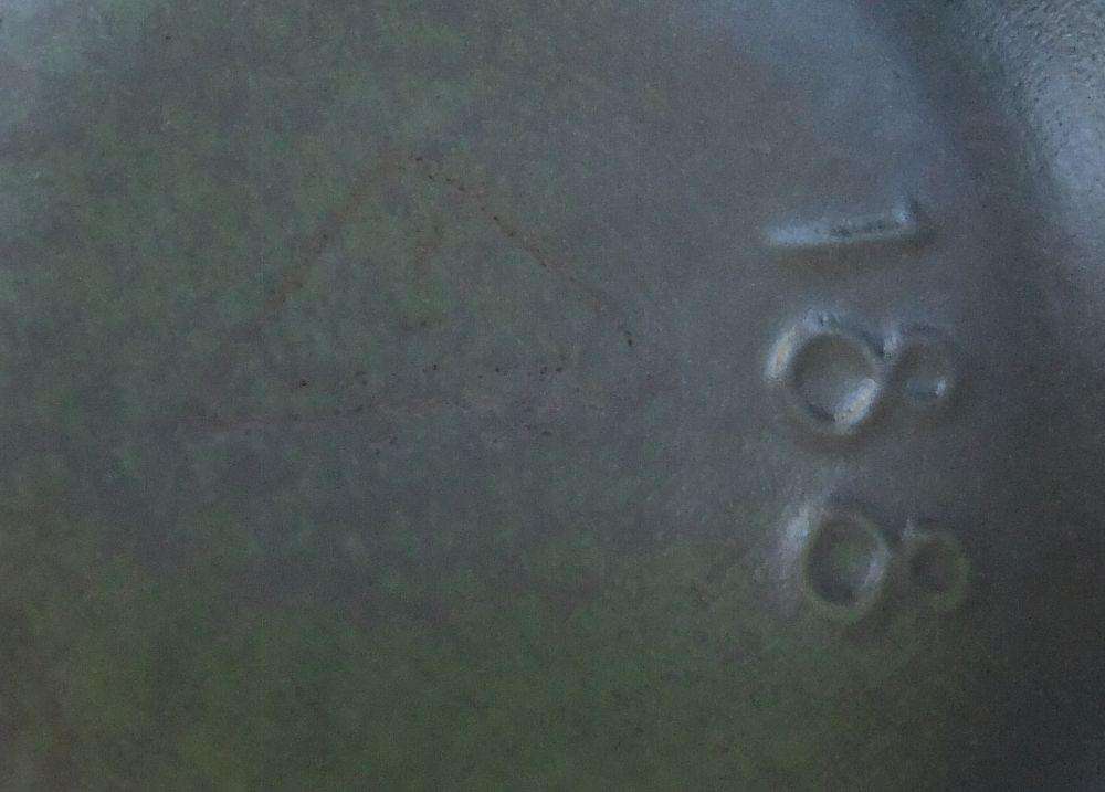 A vintage mid-century numbered German pottery vase