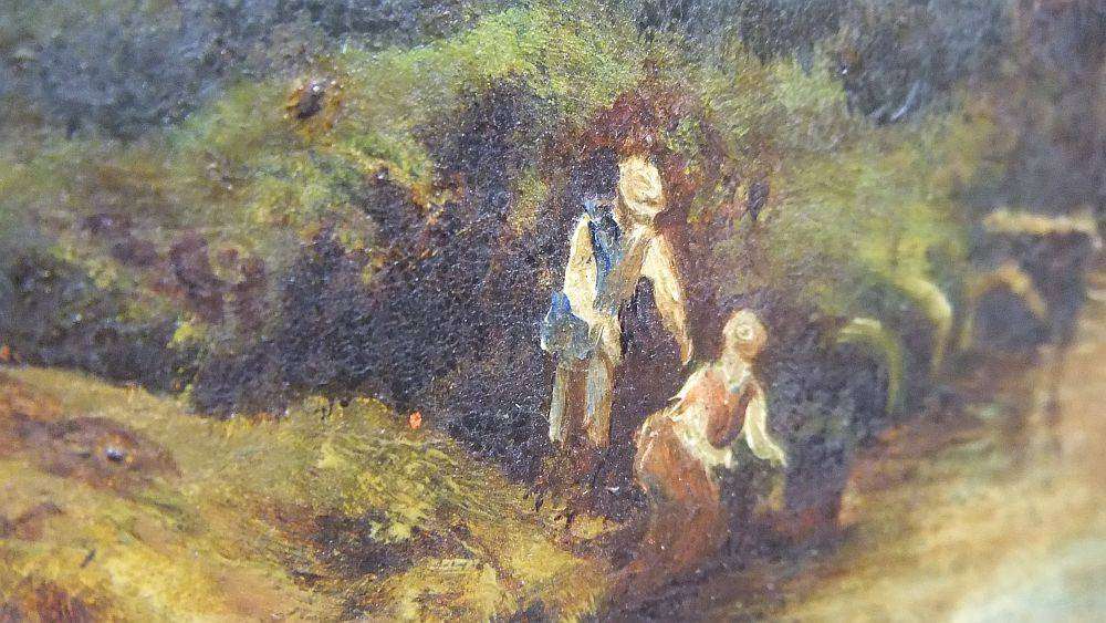 An old picture or painting with raised detail and artist signature - possibly an oleograph