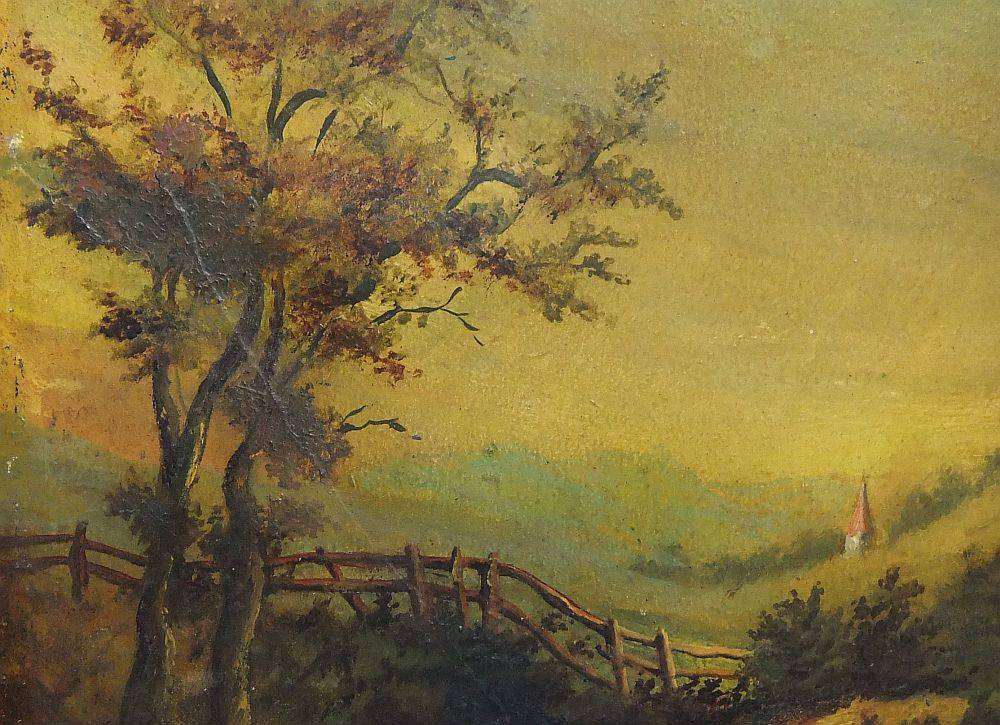 An old picture or painting with raised detail and artist signature - possibly an oleograph