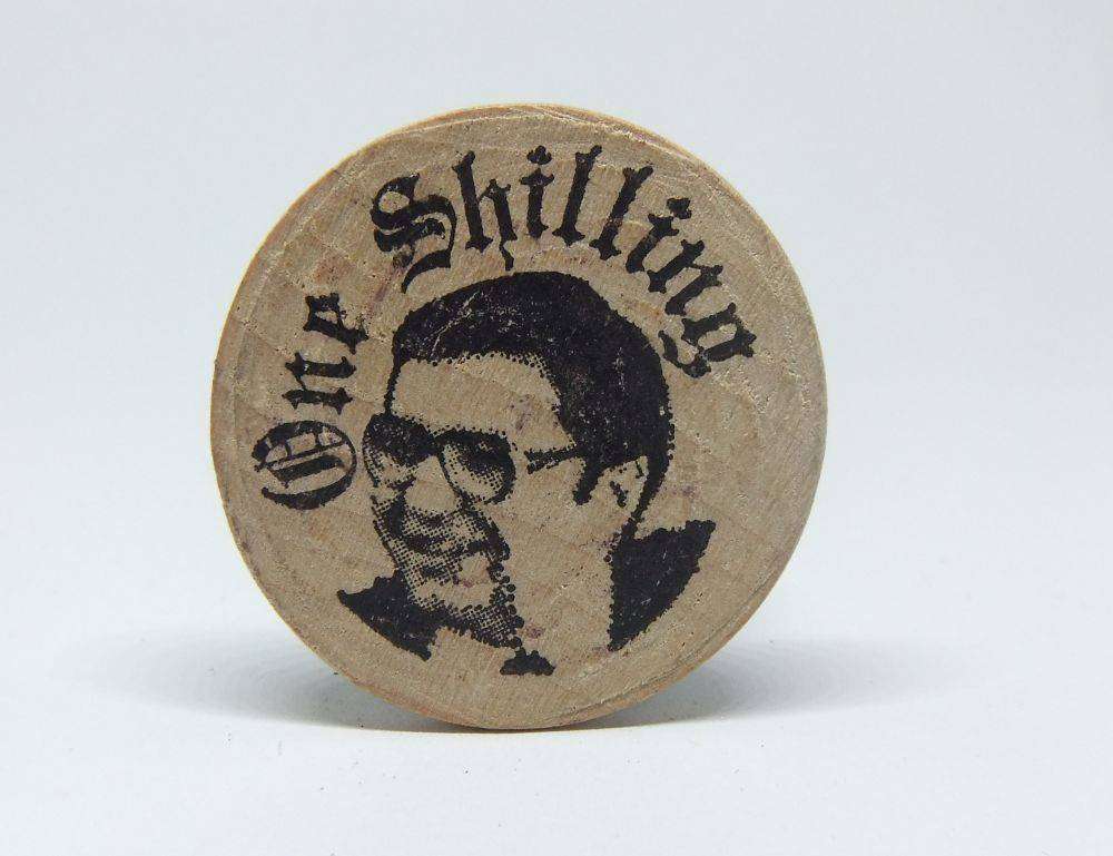 American wooden nickel token -