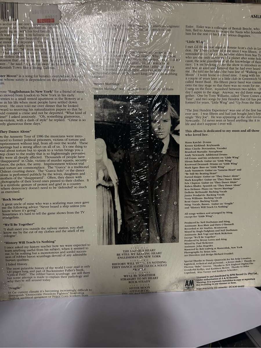 STING - NOTHING LIKE THE SUN 2LP VINYL