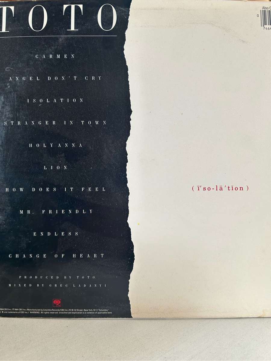 TOTO - ISOLATION LP VINYL