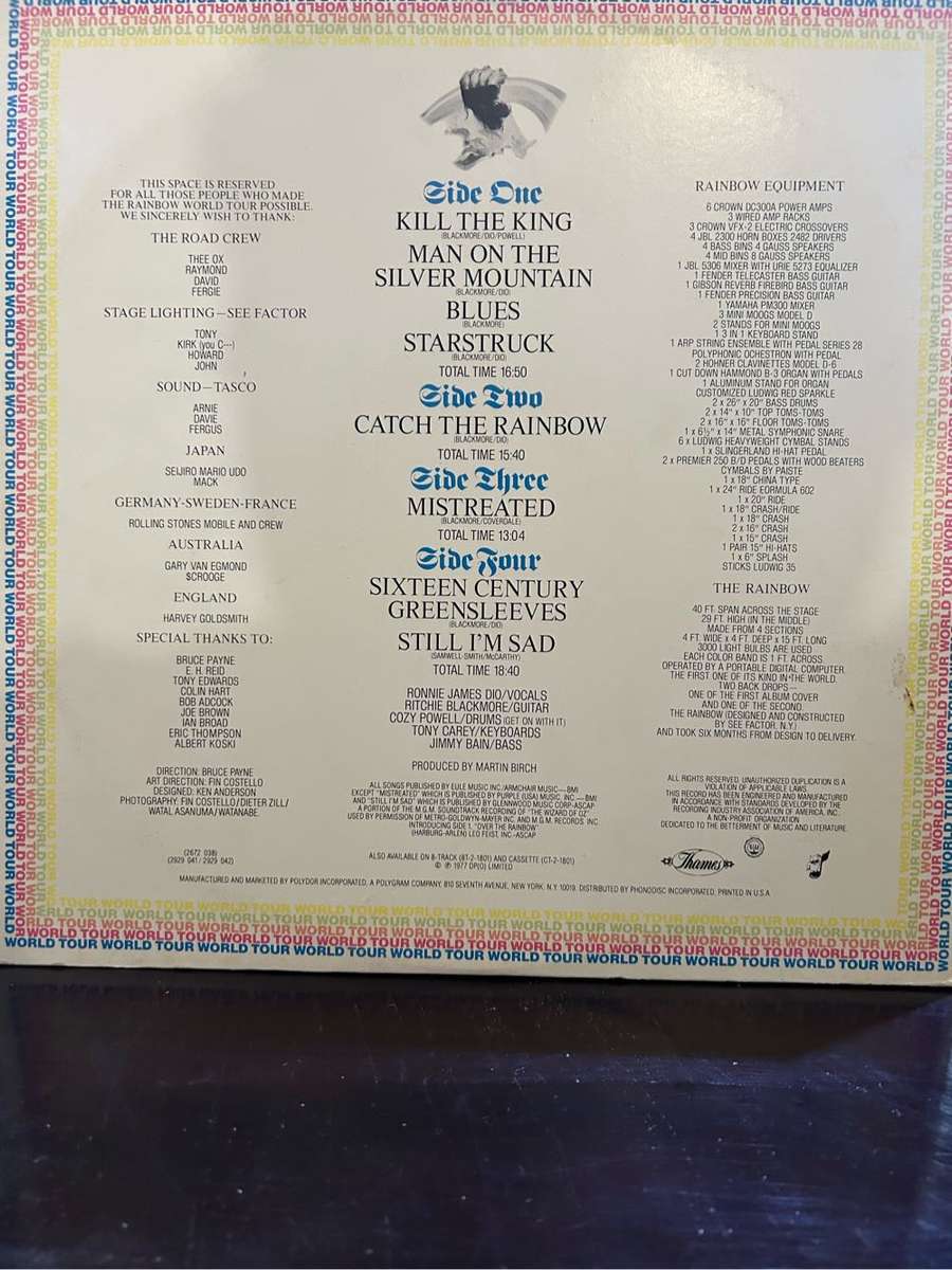 RAINBOW - ON STAGE  2LP VINYL