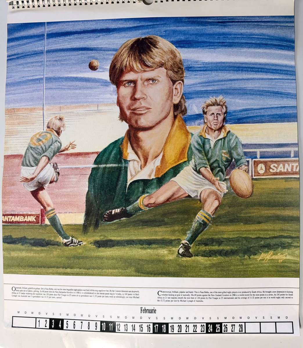 Springbok Rugby Calendar 1990