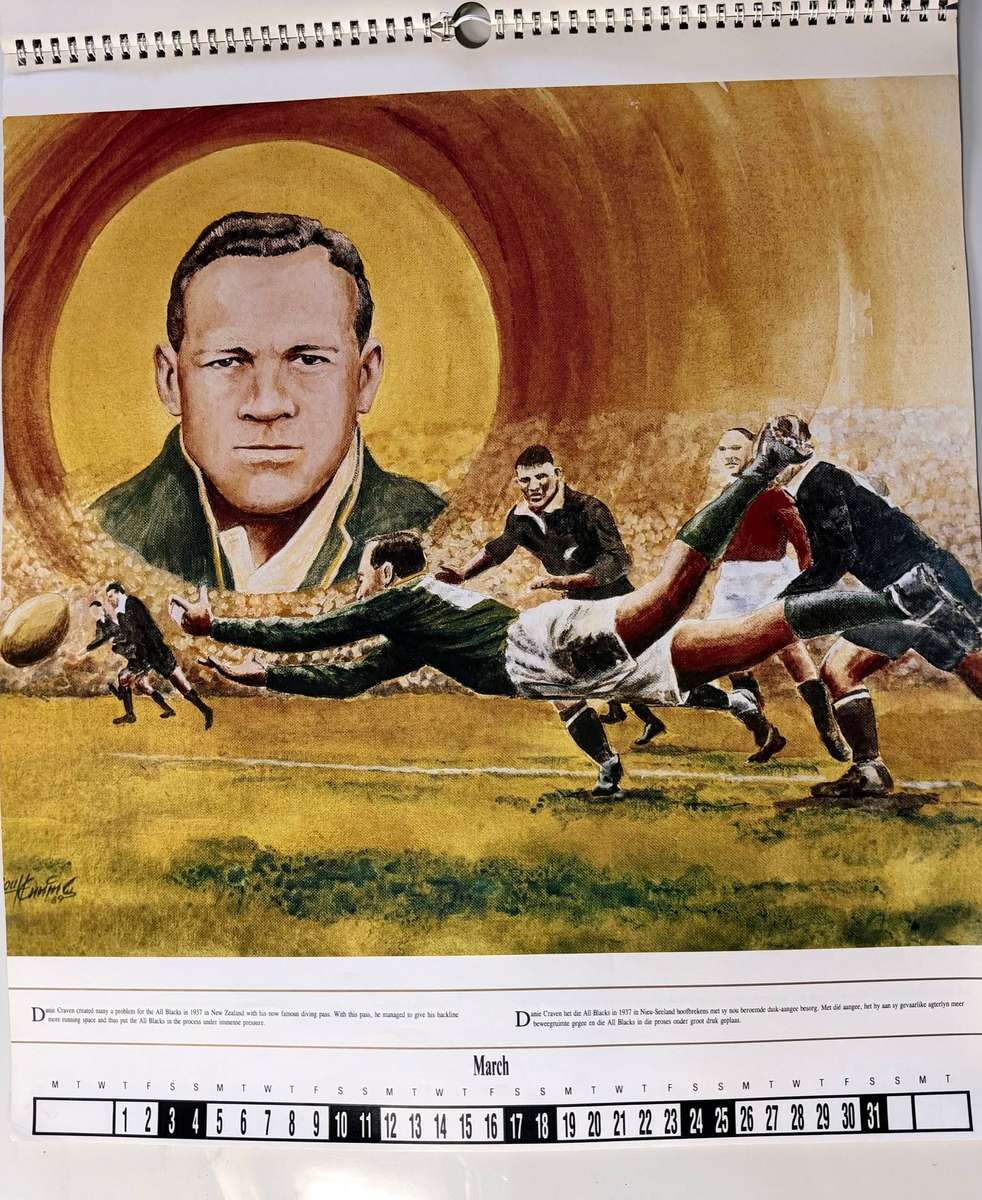 Springbok Rugby Calendar 1990