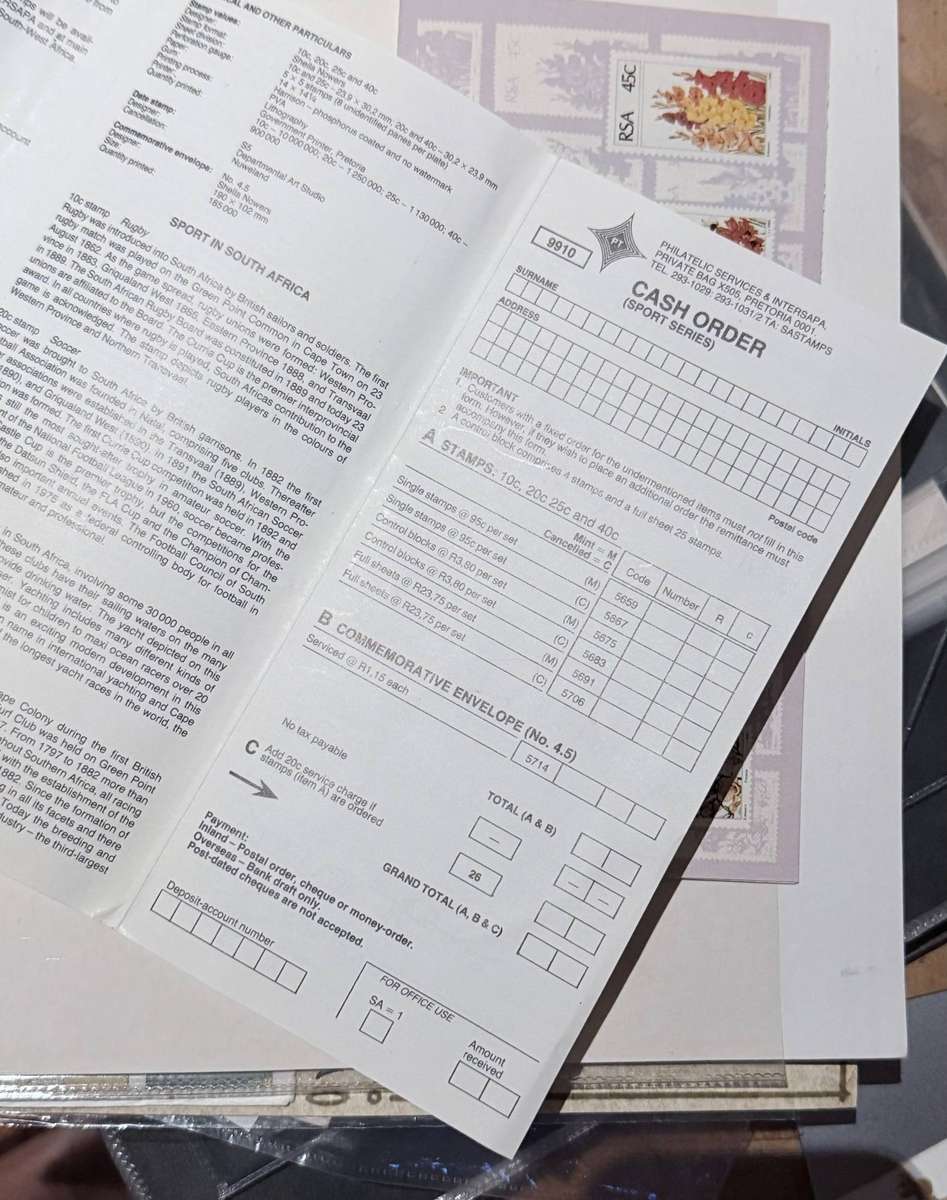 RSA POST-OFFICE STAMP ORDER PAMPHLET