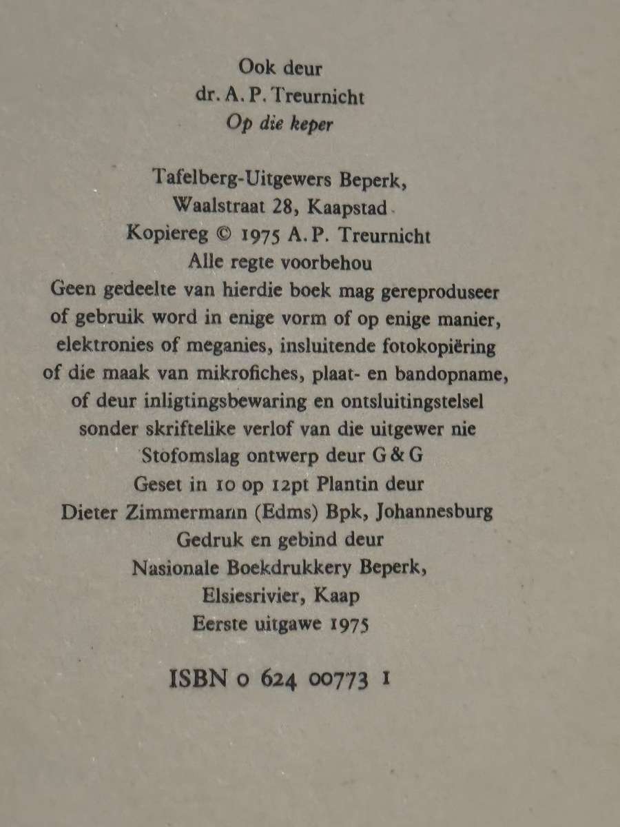 Dr AP Treurnicht - Credo van 'n Afrikaner