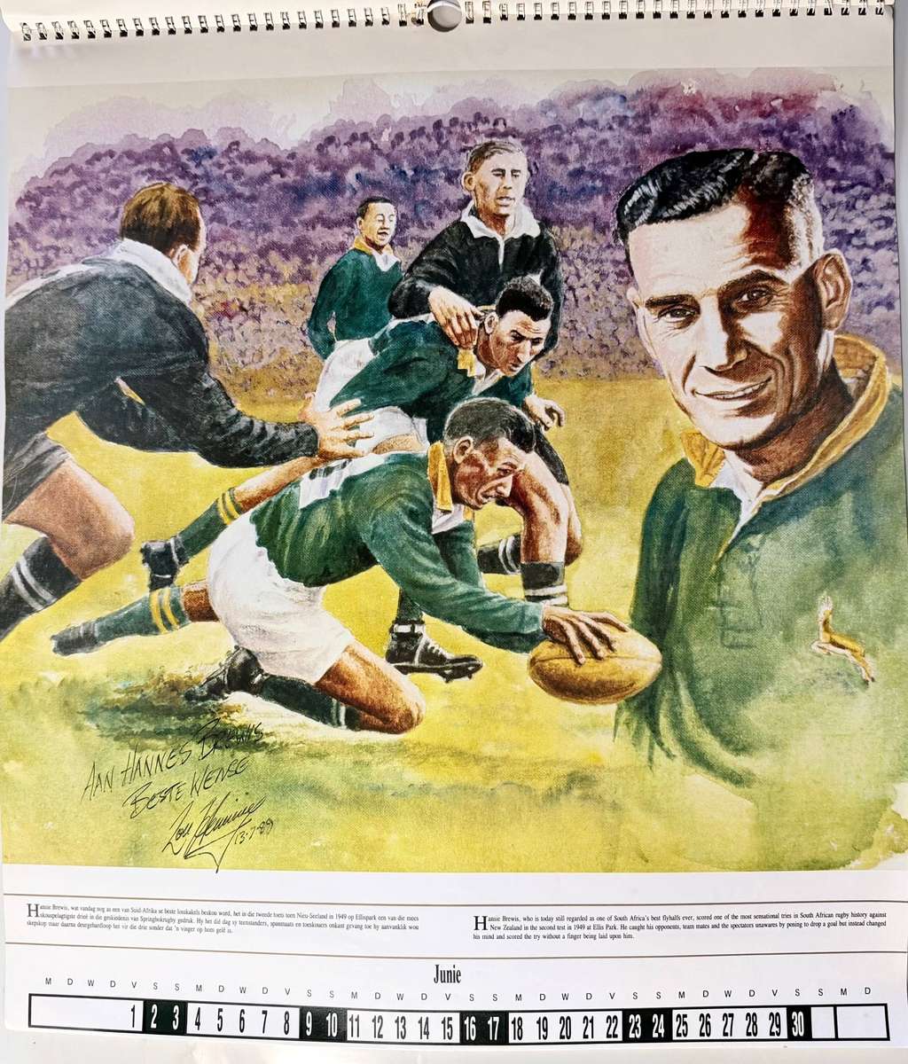 Springbok Rugby Calendar 1990
