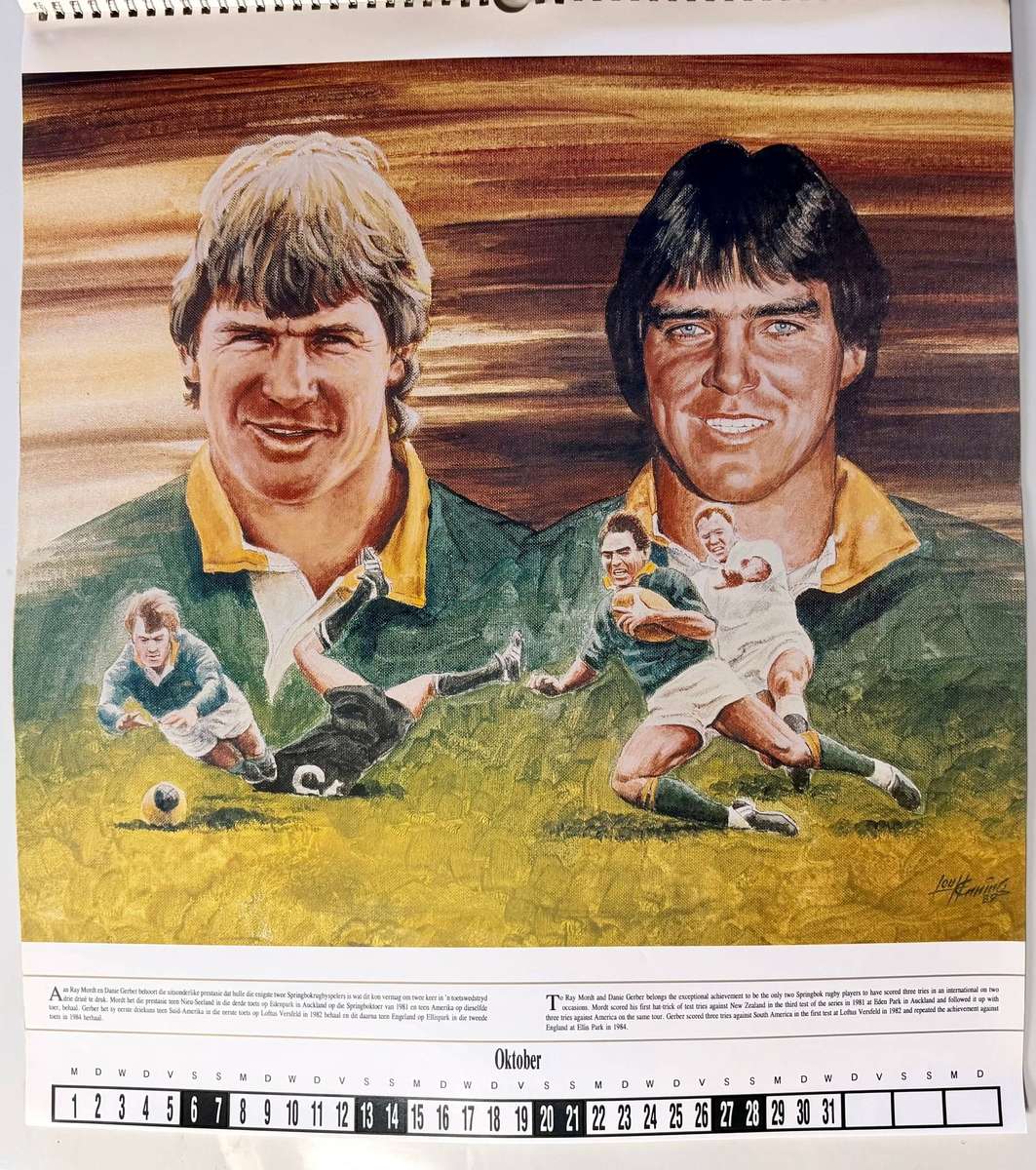 Springbok Rugby Calendar 1990