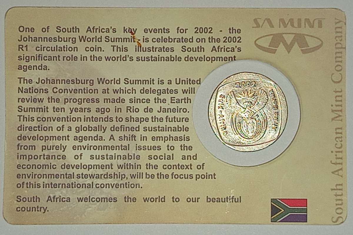 2002 Johannesburg World Summit R1 coin