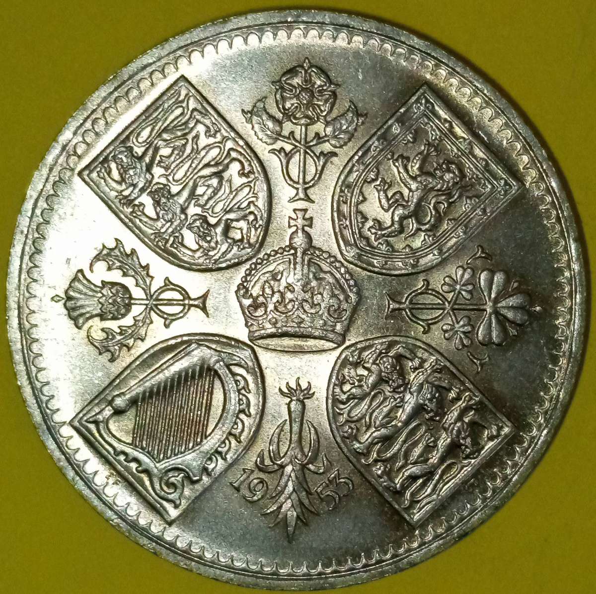 1953 UK 5 SHILLINGS COMMEMORATIVE CROWN