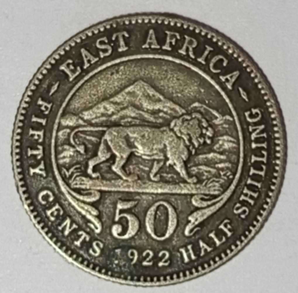 1922 East Africa Half Shilling/50 cents
