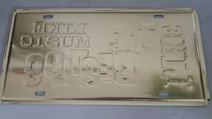 "THE BEATLES, MEMORABILIA" - EMBOSSED METAL HANGING SIGN "NUMBER PLATE"