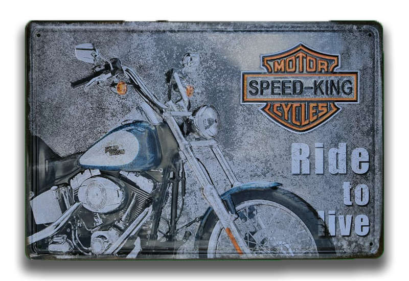 "HARLEY DAVIDSON" - THEMED REPLICA, EMBOSSED METAL HANGING SIGN (MEDIUM)