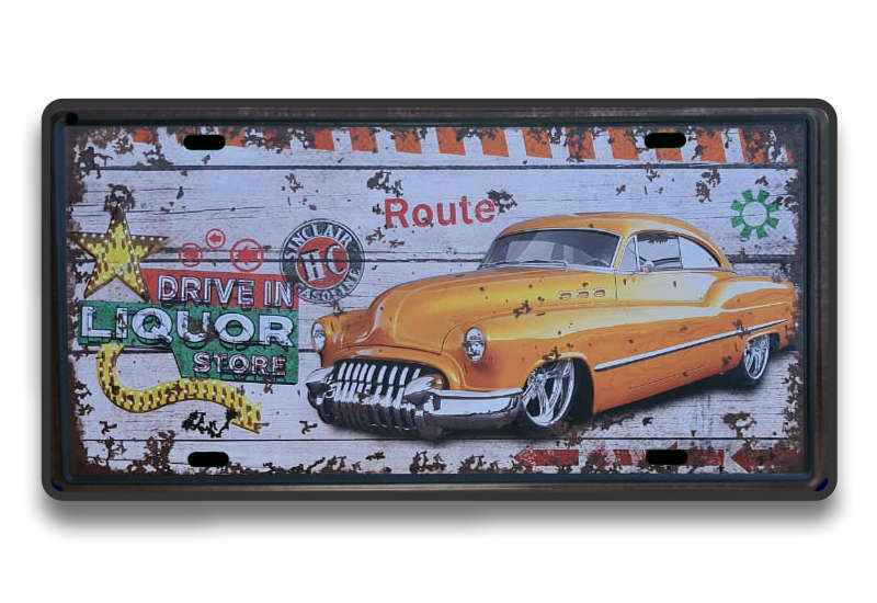EMBOSSED METAL "Vintage Themed" NUMBER PLATE