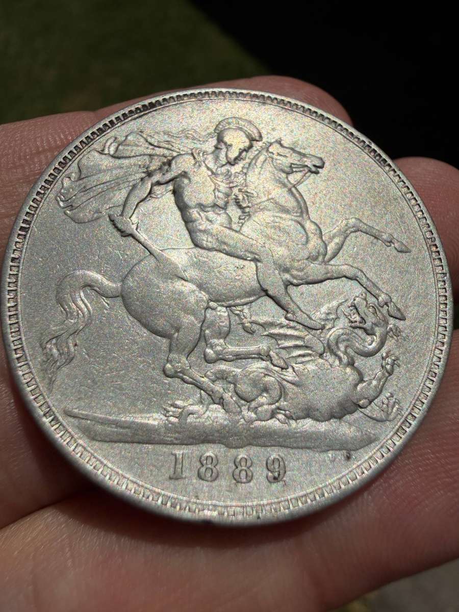 Great Britain  Queen Victoria  Crown  1889  Silver  VF (Cleaned)
