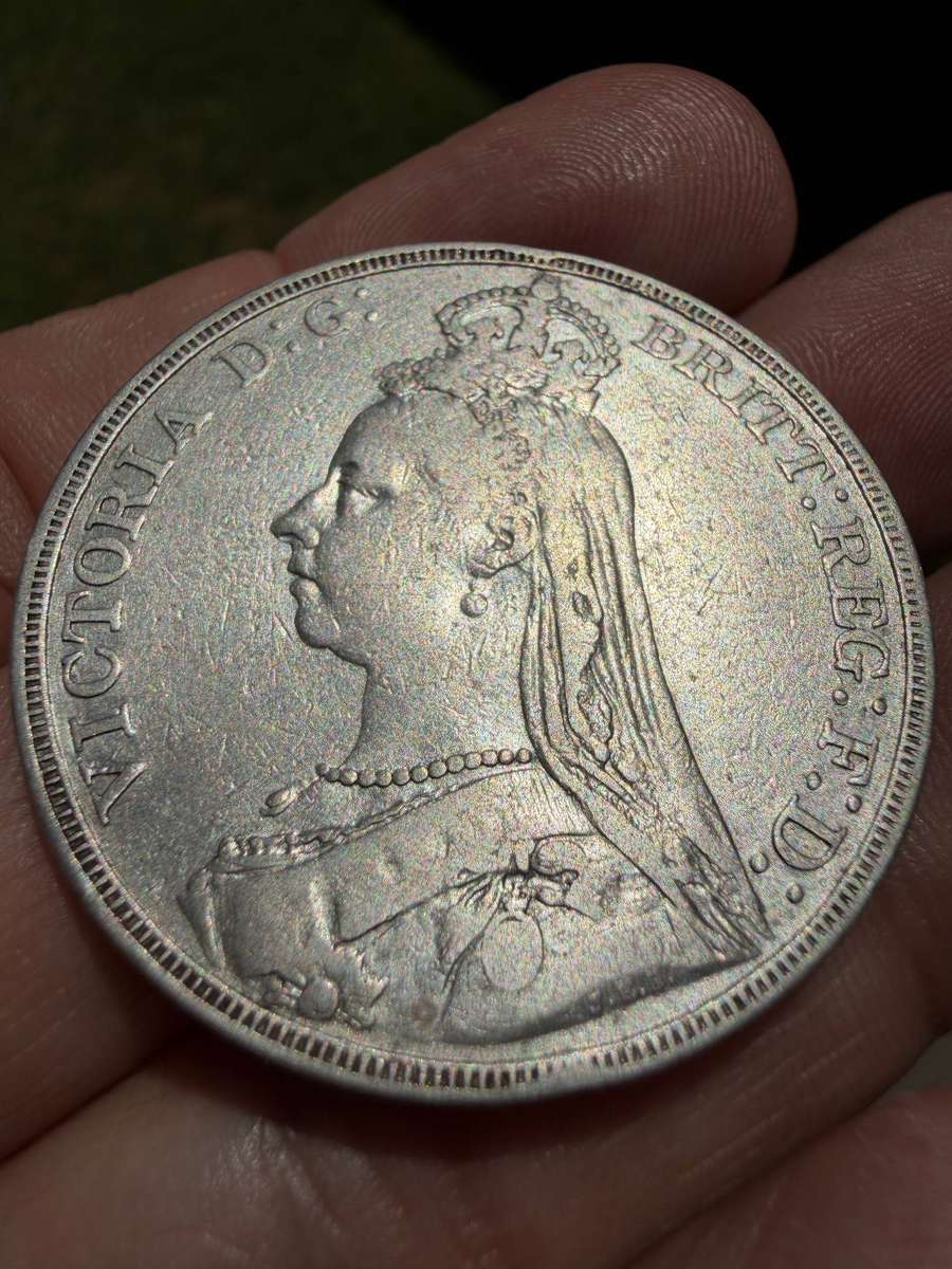 Great Britain  Queen Victoria  Crown  1889  Silver  VF (Cleaned)