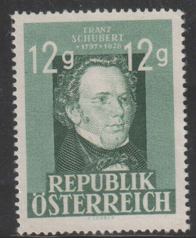 AUSTRIA 1947 Franz Schubert & Franz Grillparzer  ULH SG 1002