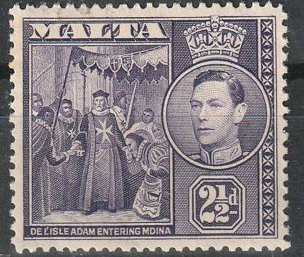 MALTA 1938 King George VI and Local Motifs MM SG 222A