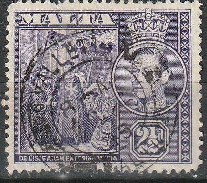 MALTA 1938 King George VI and Local Motifs VFU SG 222A