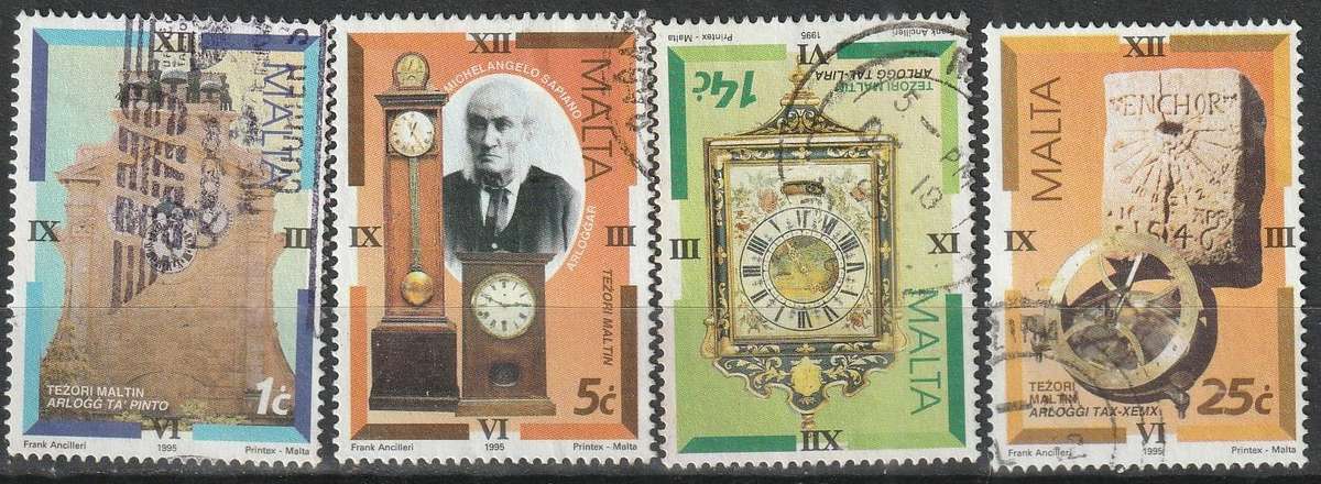MALTA 1995 Antique Clocks ULH SG 1000-3