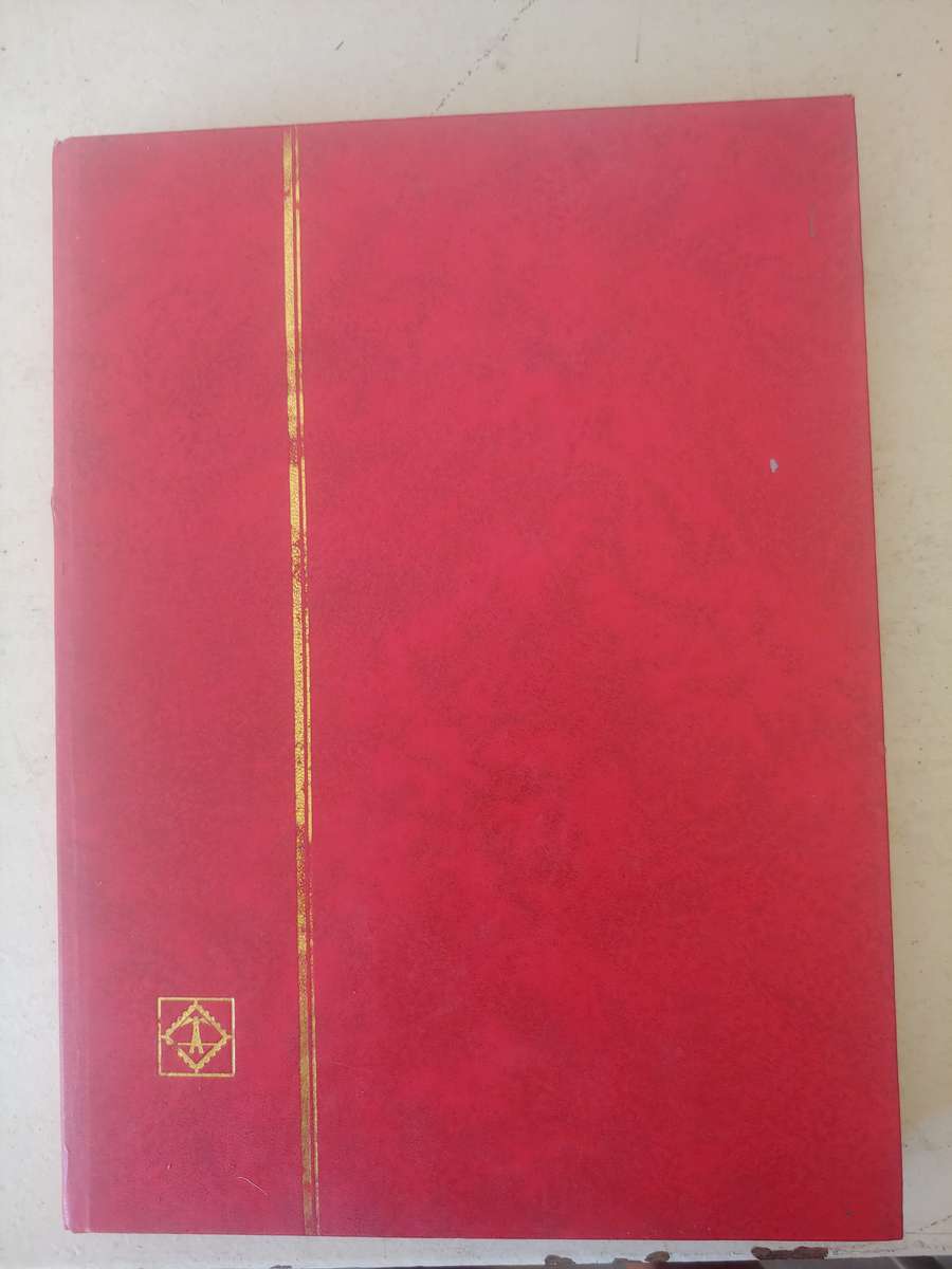 A4 USED LIGHTHOUSE ALBUM LOADED WITH MIXED WORLD STAMPS 16/32 PAGES NOT ALL SHOWN