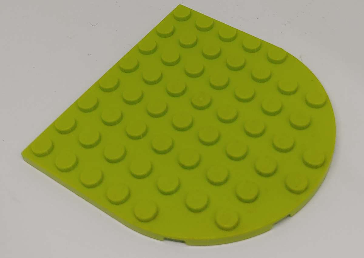 ORIGINAL LEGO (USED) Plate, Round 8 x 8 Rounded End LIME