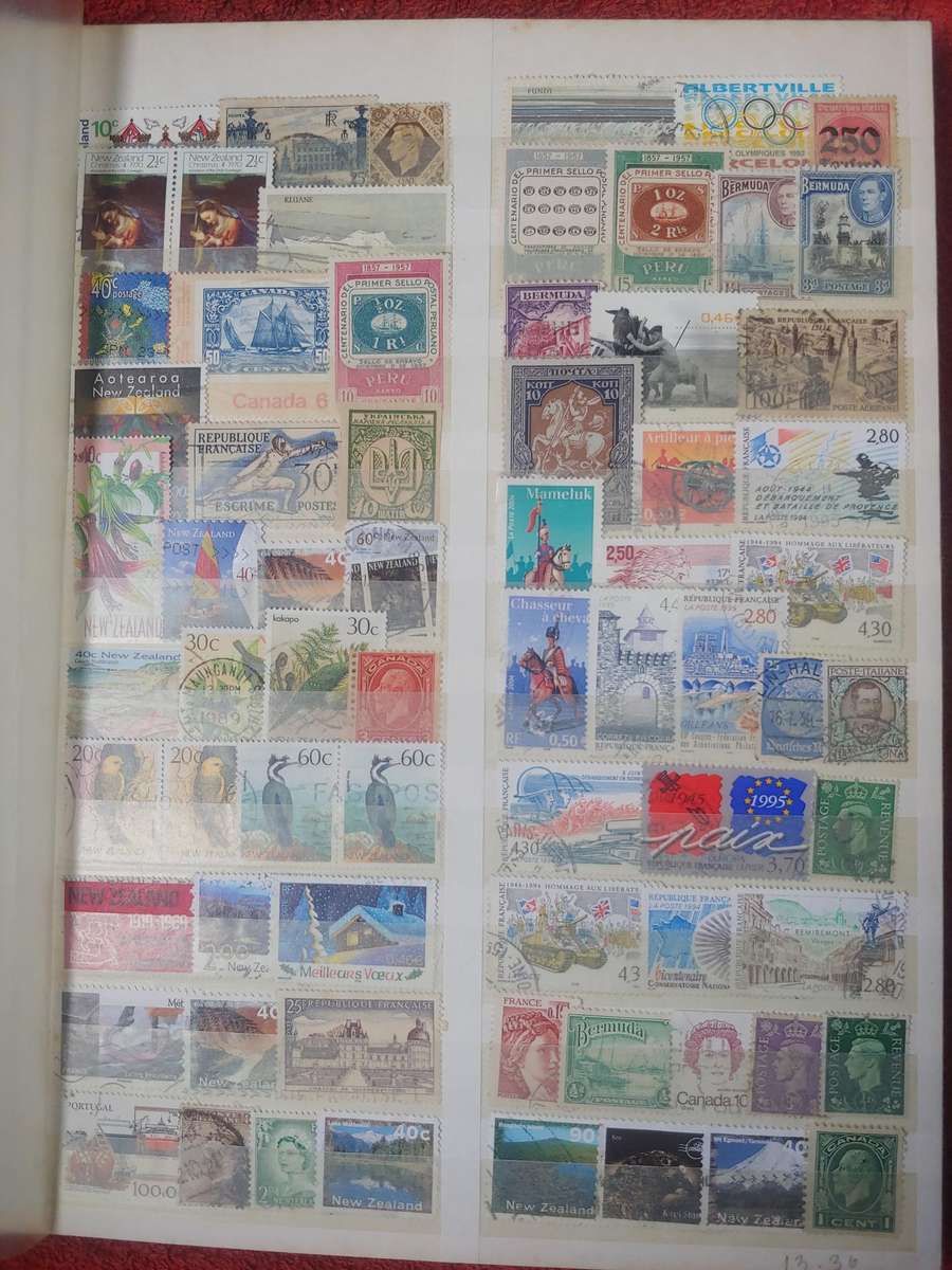 USED A4 KEK STOCKBOOK LOADED WITH MIXED WORLD STAMPS 15/30 PAGES