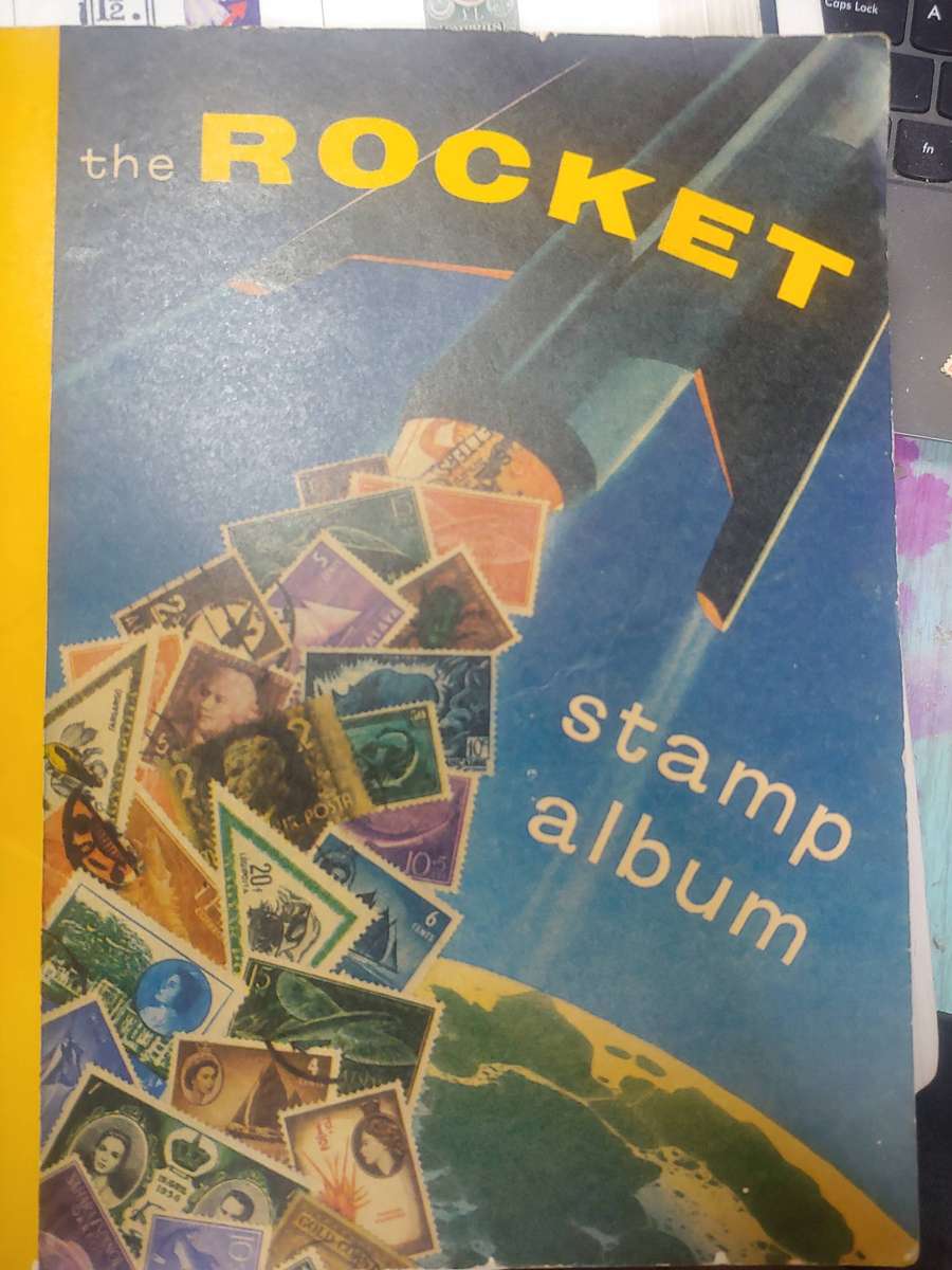 ROCKET STAMP ALBUM WITH STAMPS NOT CHECKED NOT ALL PAGES SHOWN