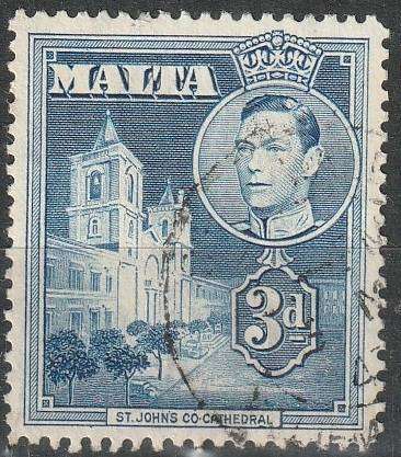 MALTA 1938 King George VI and Local Motifs VFU SG 223A