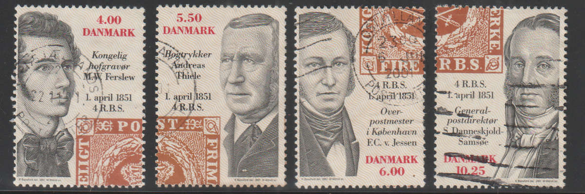 DENMARK 2001 The 150th Anniversary of the First Danish Stamp ULH SG 1231-4